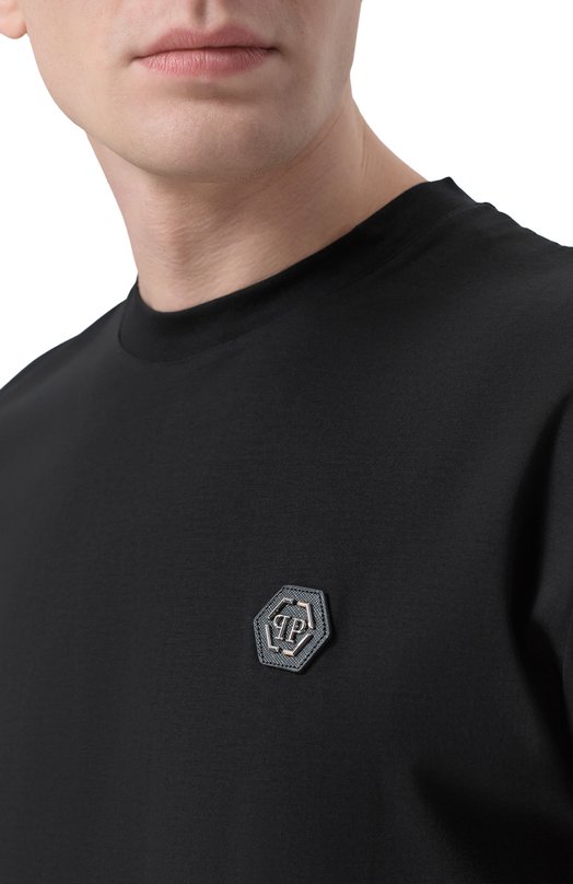 Хлопковая футболка Philipp Plein SAFC MTK8843 PJY002N Чёрный  SAFC MTK8843 PJY002N Фото 5