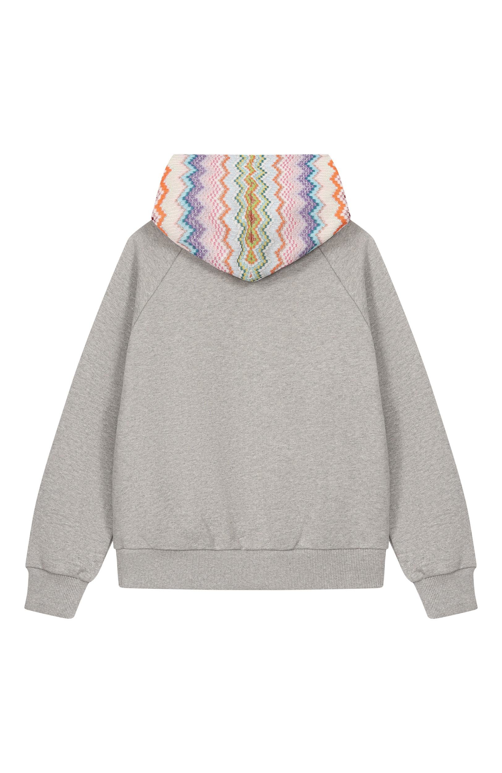 Хлопковое худи MISSONI серого цвета по цене 22500 руб., арт. MZ4B30/Z4104_001, фото 2 Хлопковое худи MISSONI, арт. MZ4B30/Z4104_001, фото 2