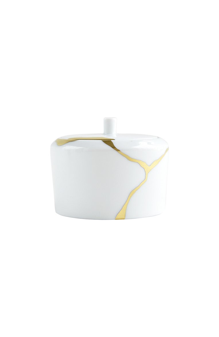 Сахарница kintsugi BERNARDAUD золотого цвета, арт. 1095/2097 | Фото 1 (Региональные ограничения белый список (Axapta Mercury): Не проставлено; Нос: Не проставлено; Коллекция: Kintsugi; Ограничения доставки: fragile-2)