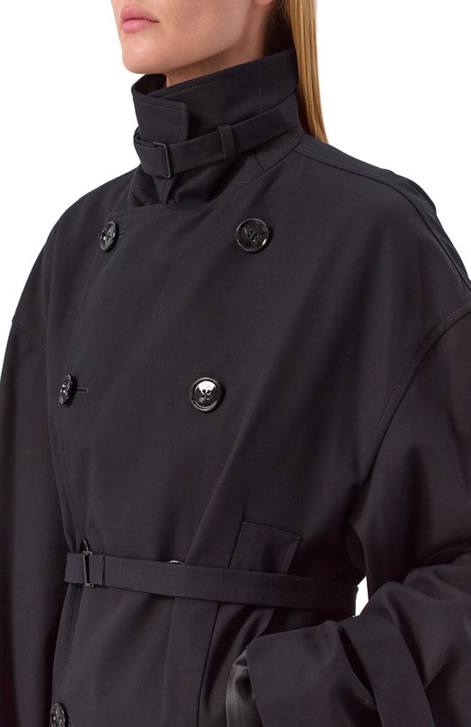 Хлопковый тренч Ann Demeulemeester B0013117/FA431 Чёрный  B0013117/FA431 Фото 5