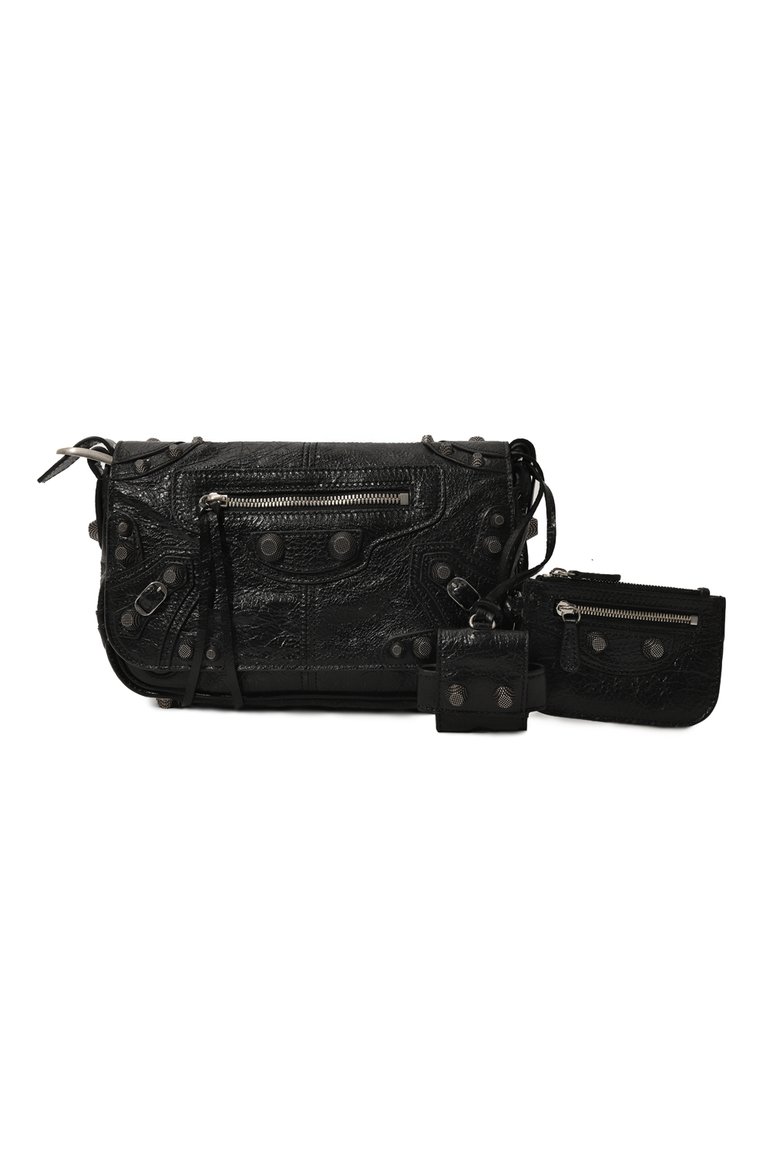 Мужская кожаная сумка le cagole BALENCIAGA черного цвета, арт. 719082/210KR | Фото 8 (Ремень/цепочка: На ремешке; Размер: small; Материал: Натуральная кожа; Автоматизация ТО: Проставлено; Автоматизация состава: Проставлено)