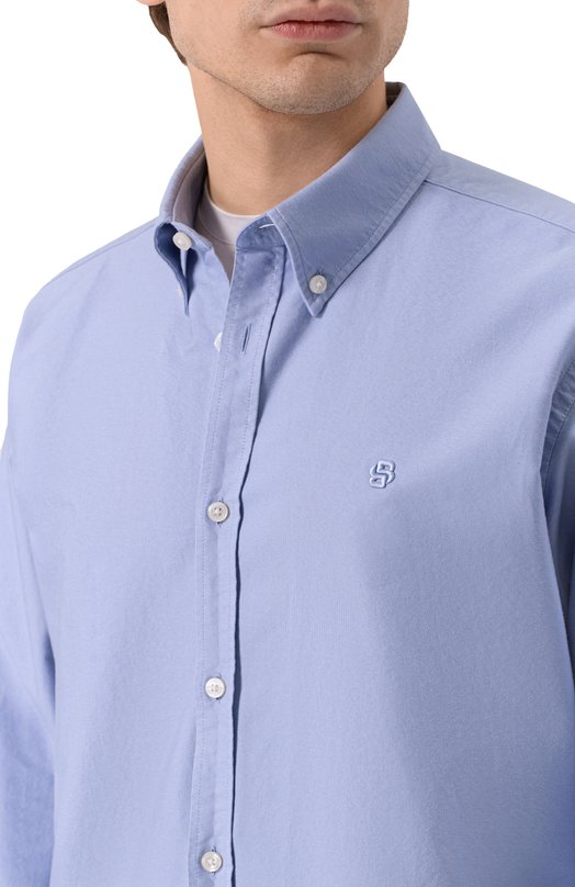 Хлопковая рубашка BOSS 50555920 Голубой  50555920 Фото 5