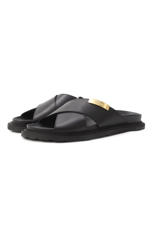 Кожаные шлепанцы Moschino 28063/GA0 Чёрный 28063/GA0