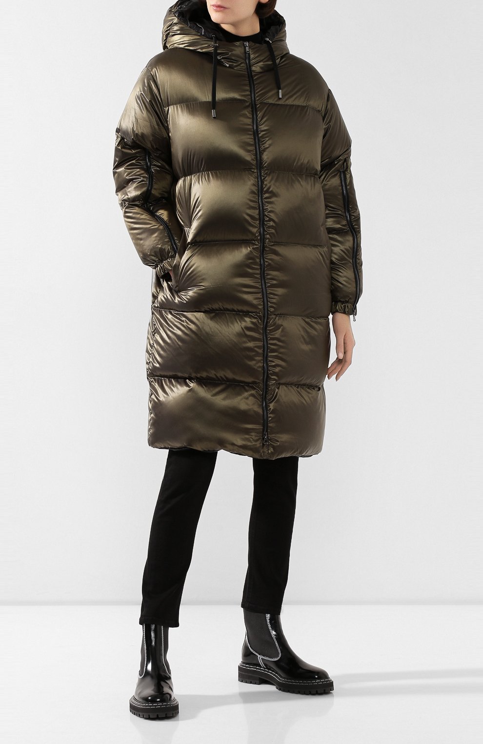 Пуховик SEVEN LAB хаки цвета по цене 31500 руб., арт. DJHL20-Q khaki/black, фото 2 Пуховик SEVEN LAB, арт. DJHL20-Q khaki/black, фото 2