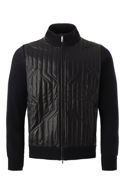 Мужской кашемировый кардиган с кожаной отделкой ZILLI, арт. KZMCB1M0322VCRS00