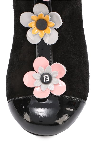 Полусапоги из замши с цветочной аппликацией FENDI, арт. JFR060/2FC/28-36, фото 4