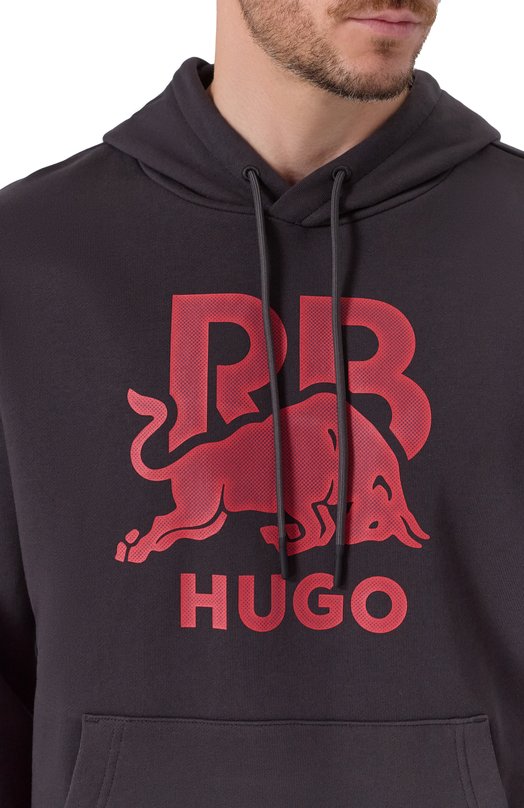 Хлопковое худи HUGO x RB HUGO 50549313 Серый  50549313 Фото 5