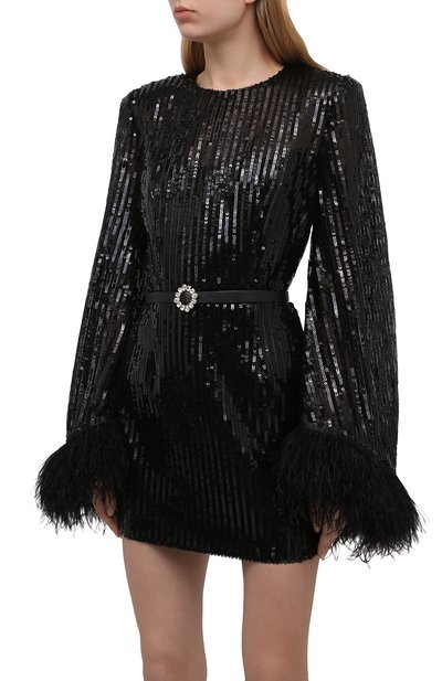 Платье с отделкой перьями и пайетками BRONX AND BANCO, арт. BB-12-0028, фото 3