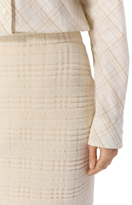 Шерстяная юбка Burberry 8121111 Кремовый  8121111 Фото 5