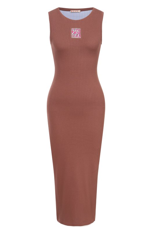 Хлопковое платье Marni ABJE1542S0/UTC600 Коричневый ABJE1542S0/UTC600