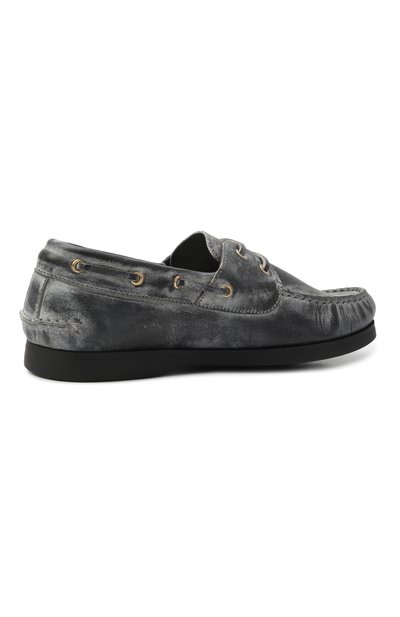 Кожаные мокасины GOLDEN GOOSE DELUXE BRAND серого цвета по цене 41450 руб., арт. GTF00968.F007671, фото 3 Кожаные мокасины GOLDEN GOOSE DELUXE BRAND, арт. GTF00968.F007671, фото 3