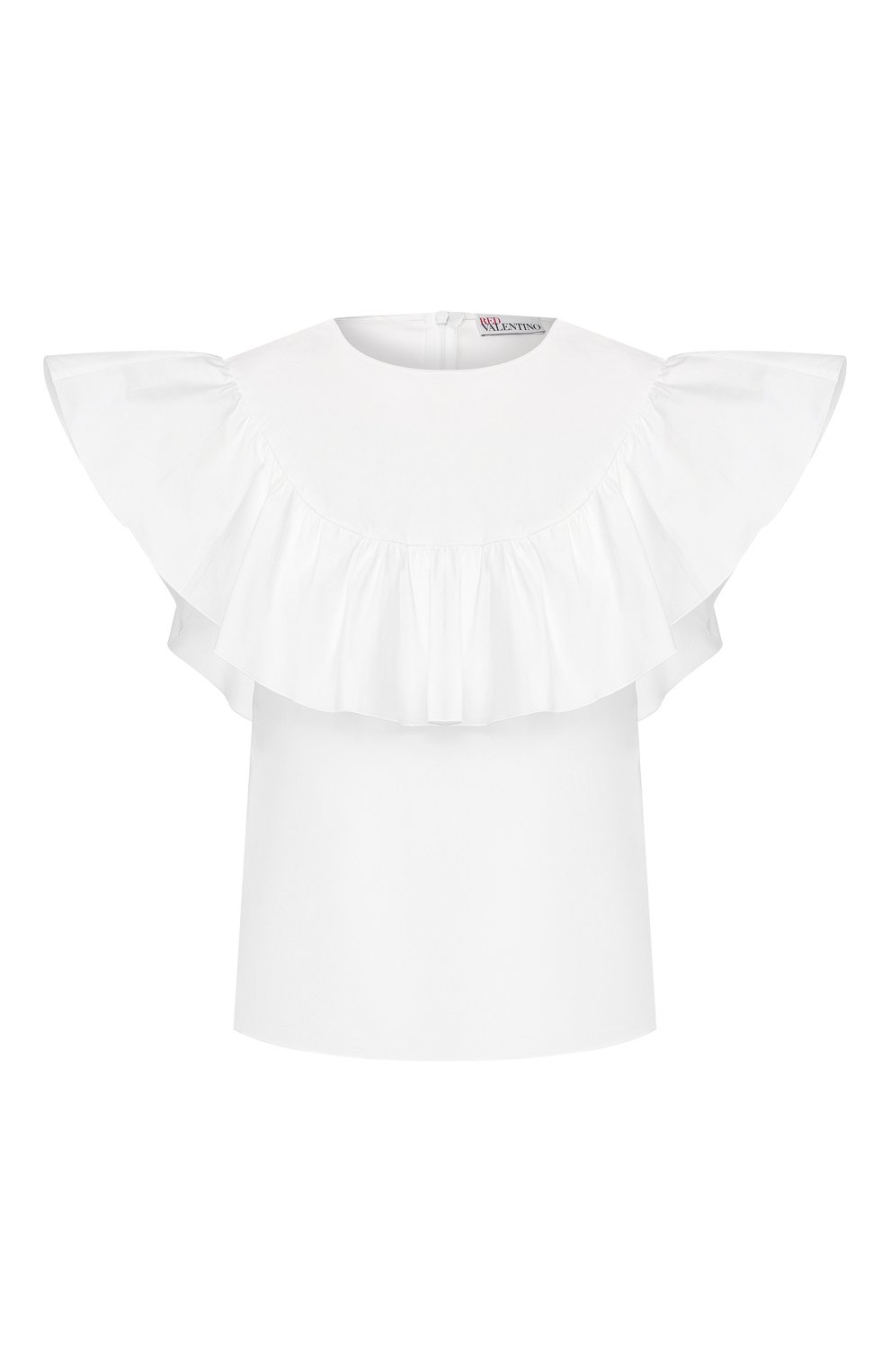 Хлопковый топ REDVALENTINO белого цвета по цене 21800 руб., арт. TR3AEB75/0ES, фото 1 Хлопковый топ REDVALENTINO, арт. TR3AEB75/0ES, фото 1