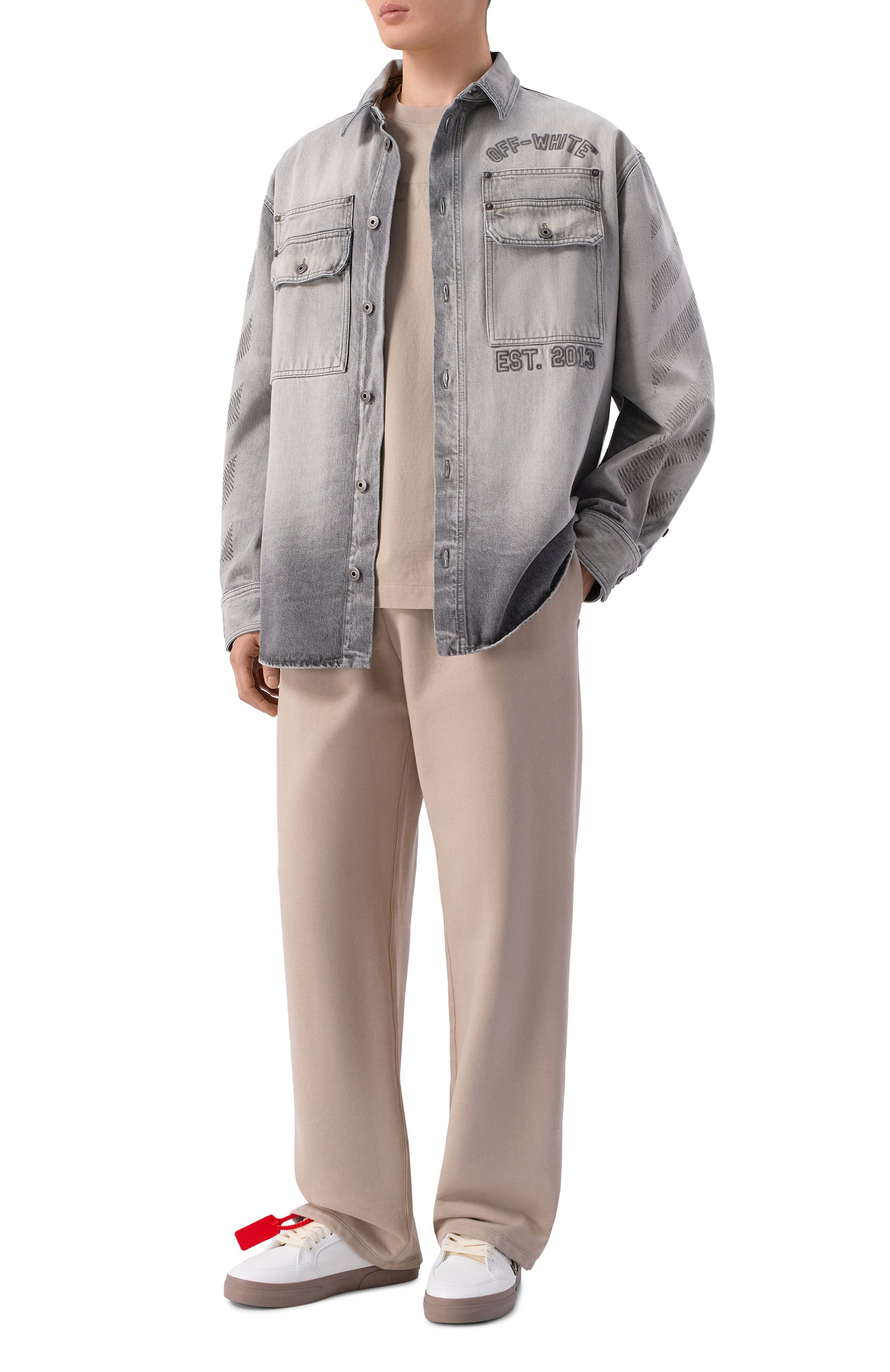 Хлопковые брюки OFF-WHITE, арт. 0MCH05AS26FLE00C, фото 2