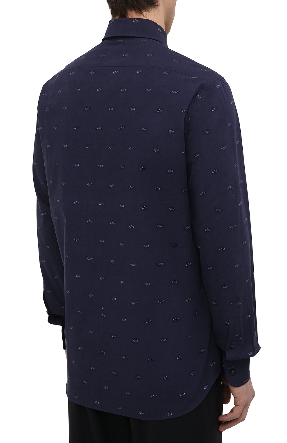 Хлопковая рубашка PAUL&SHARK темно-синего цвета по цене 34200 руб., арт. C0P3051/C00, фото 4 Хлопковая рубашка PAUL&SHARK, арт. C0P3051/C00, фото 4