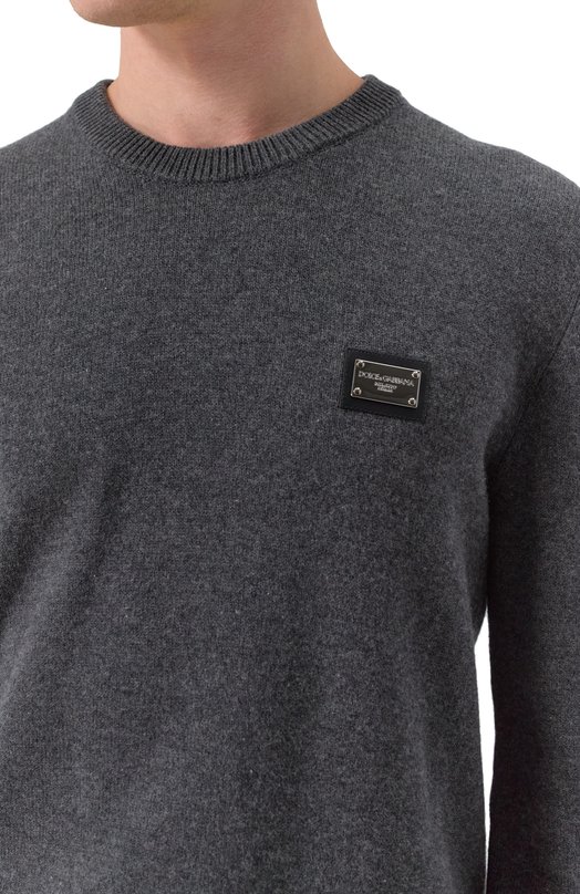 Джемпер из шерсти и кашемира Dolce & Gabbana GX039T/JFMHL Серый  GX039T/JFMHL Фото 5