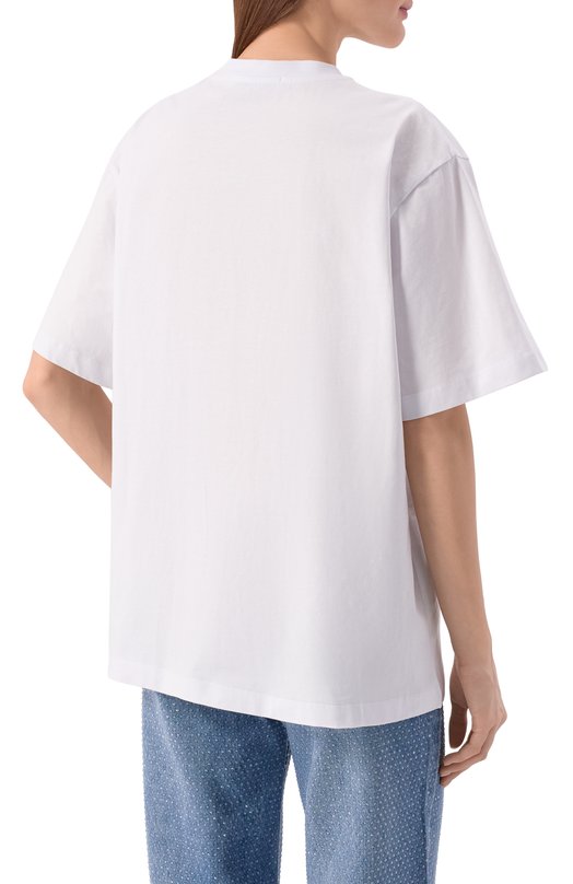 Хлопковая футболка MSGM 4041MDM132D/267002 Белый  4041MDM132D/267002 Фото 4