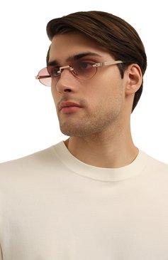 Женские солнцезащитные очки BALI EYEWEAR розового цвета, арт. B27 C3 | Фото 3 (Нос: Не проставлено; Региональные ограничения белый список (Axapta Mercury): Не проставлено; Кросс-КТ: С/з-унисекс; Материал: Металл; Тип очков: С/з; Очки форма: Безоправные, Овальные; Оптика Гендер: оптика-унисекс)