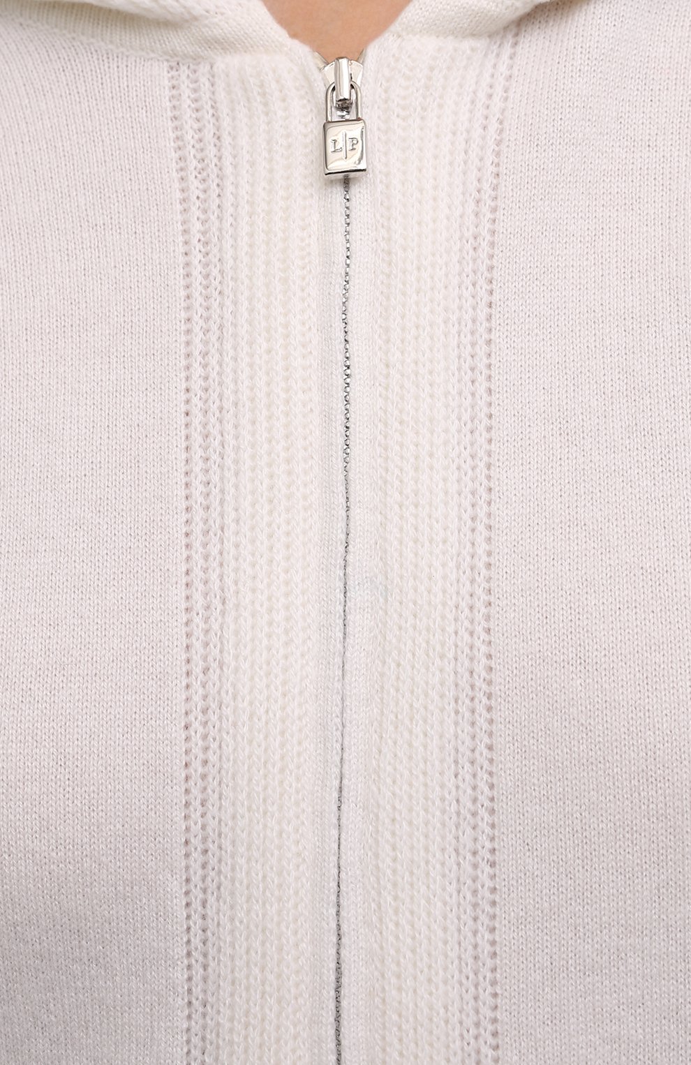 Кашемировый кардиган LORO PIANA белого цвета по цене 190000 руб., арт. FAG3599, фото 5 Кашемировый кардиган LORO PIANA, арт. FAG3599, фото 5