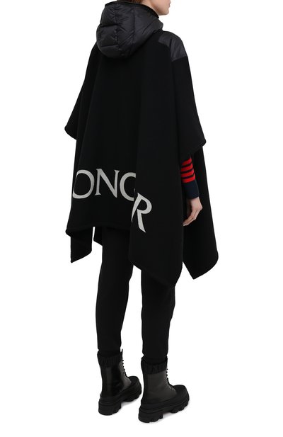 Шерстяное пончо MONCLER черного цвета по цене 99500 руб., арт. G1-093-3G515-00-A0189, фото 4 Шерстяное пончо MONCLER, арт. G1-093-3G515-00-A0189, фото 4