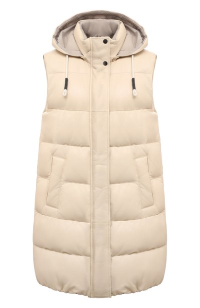 Женский пуховый кожаный жилет BRUNELLO CUCINELLI, арт. MPNPI9624P