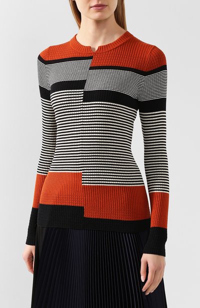 Пуловер из смеси шелка и хлопка PROENZA SCHOULER WHITE LABEL, арт. WL2017362-KS044, фото 3