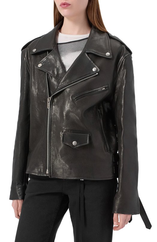 Кожаная куртка Ann Demeulemeester B0012369/LT137 Чёрный  B0012369/LT137 Фото 3