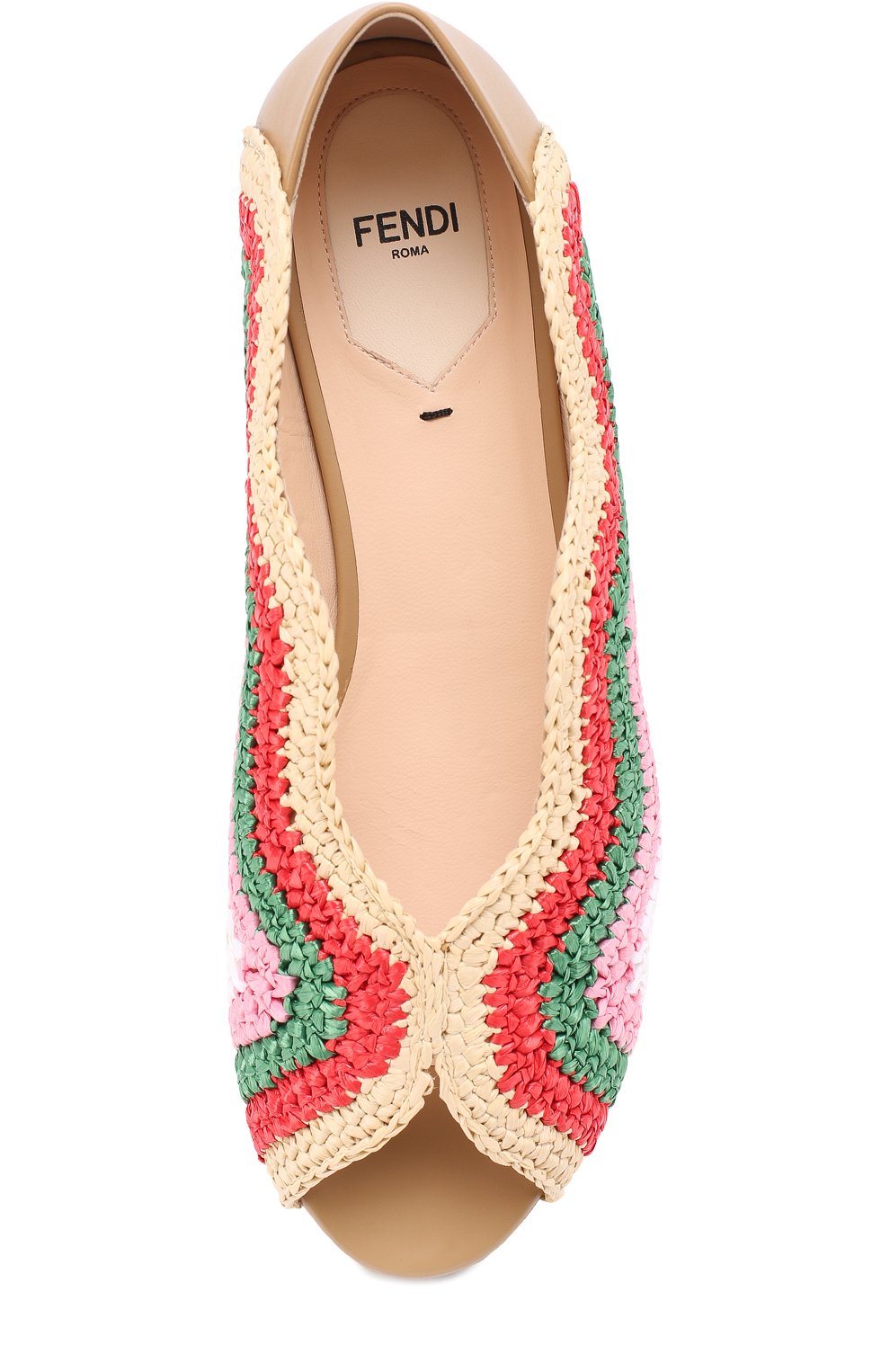 Плетеные балетки с фигурными вырезами FENDI, арт. 8F6495/SP5, фото 4