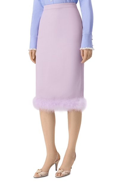 Юбка из шерсти и шелка VALENTINO, арт. 8B3RAEJ1/1CF, фото 3