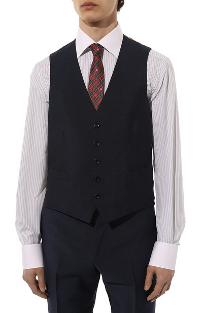 Шерстяной жилет GUCCI темно-синего цвета по цене 128160 руб., арт. 452587 Z592B, фото 3 Шерстяной жилет GUCCI, арт. 452587 Z592B, фото 3