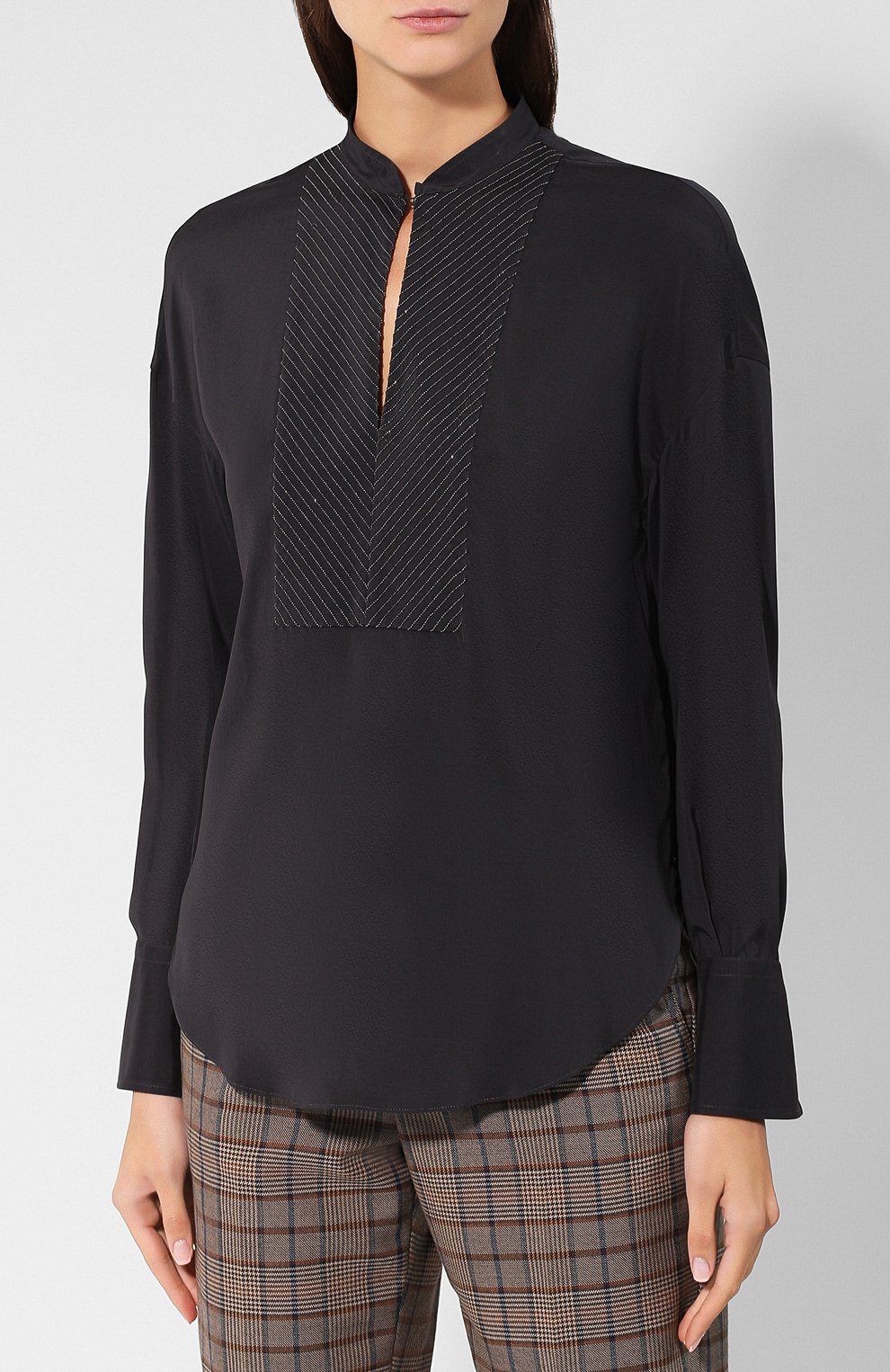 Шелковая блузка BRUNELLO CUCINELLI, арт. MD801MF948, фото 3