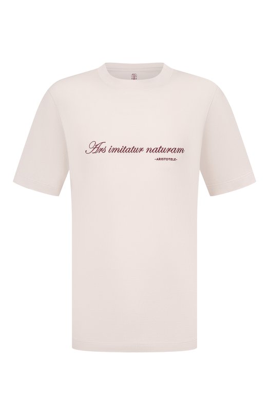 Хлопковая футболка Brunello Cucinelli M0B138518 Кремовый M0B138518