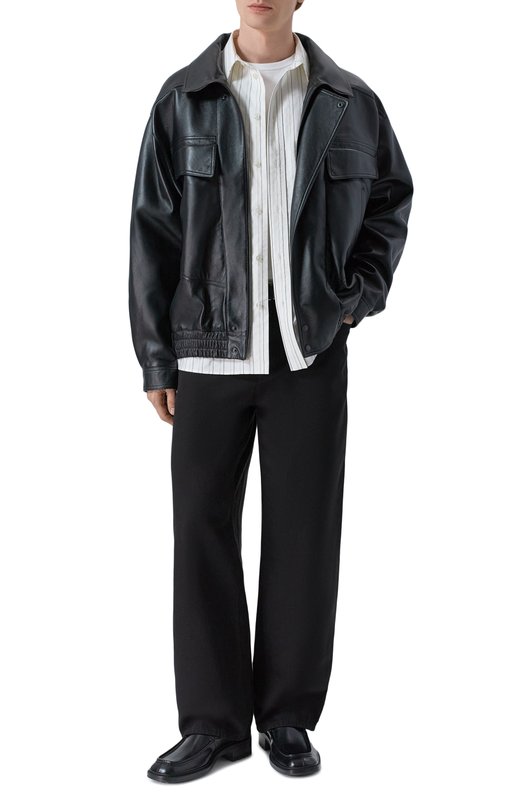 Кожаный бомбер Saint Laurent 840864/YCIJ2 Чёрный  840864/YCIJ2 Фото 2