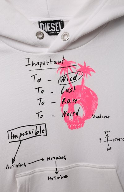 Хлопковое худи DIESEL, арт. J00622-KYAQK, фото 3