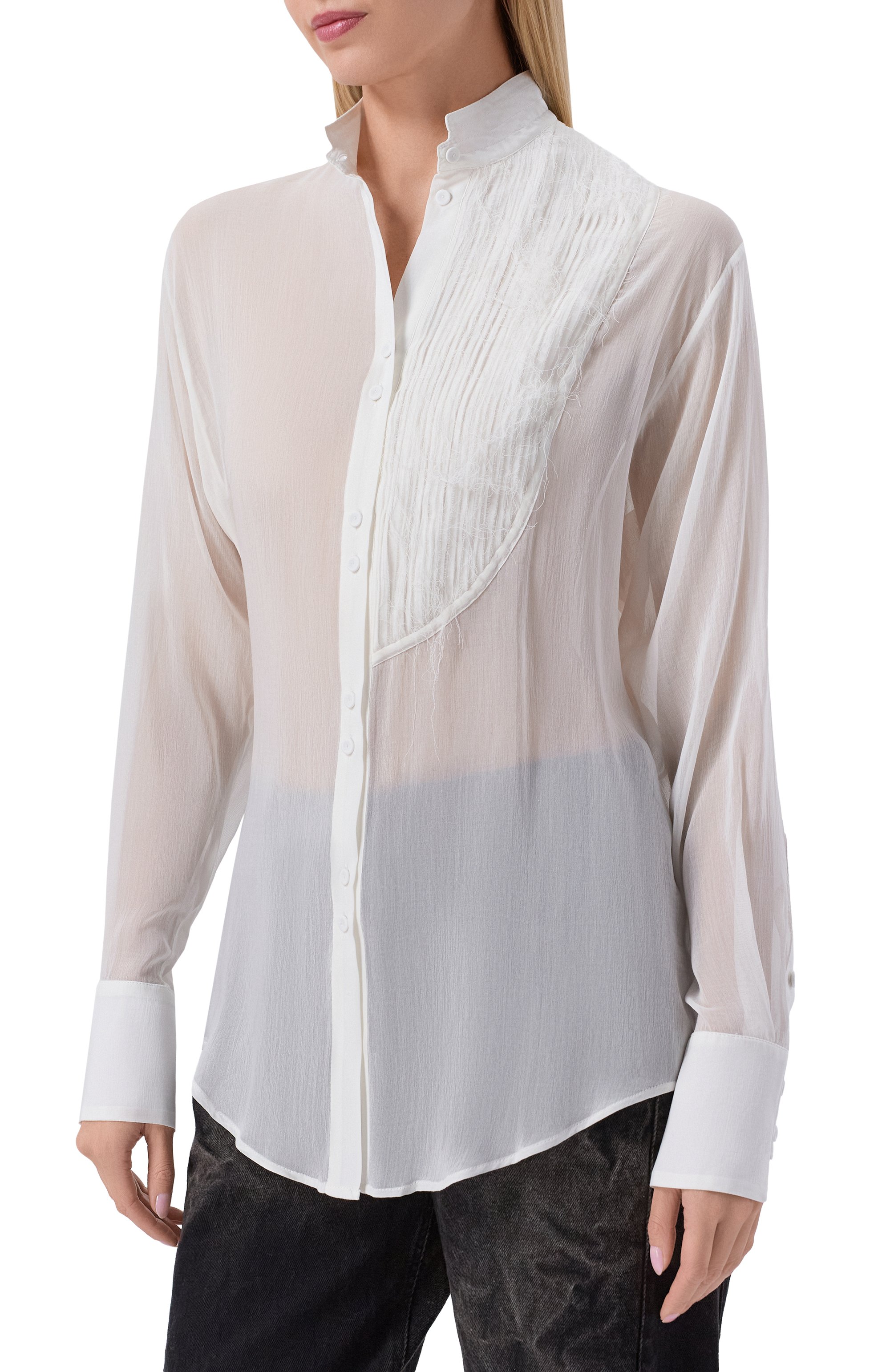 Блузка из хлопка и шелка ISABEL BENENATO, арт. DW81S26, фото 3