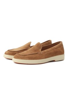 Женские замшевые лоферы SANTONI бежевого цвета, арт. WUYG58856TISNPYL | Фото 1 (Каблук высота: Низкий; Подошва: Пла�тформа; Материал внутренний: Натуральная кожа; Материал внешний: Натуральная кожа, Замша; Материал сплава: Проставлено; Драгоценные камни: Проставлено)