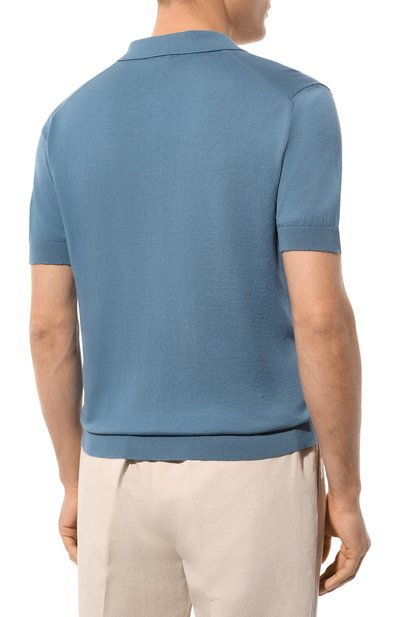 Хлопковое поло KITON голубого цвета по цене 99500 руб., арт. UMM052102, фото 4 Хлопковое поло KITON, арт. UMM052102, фото 4