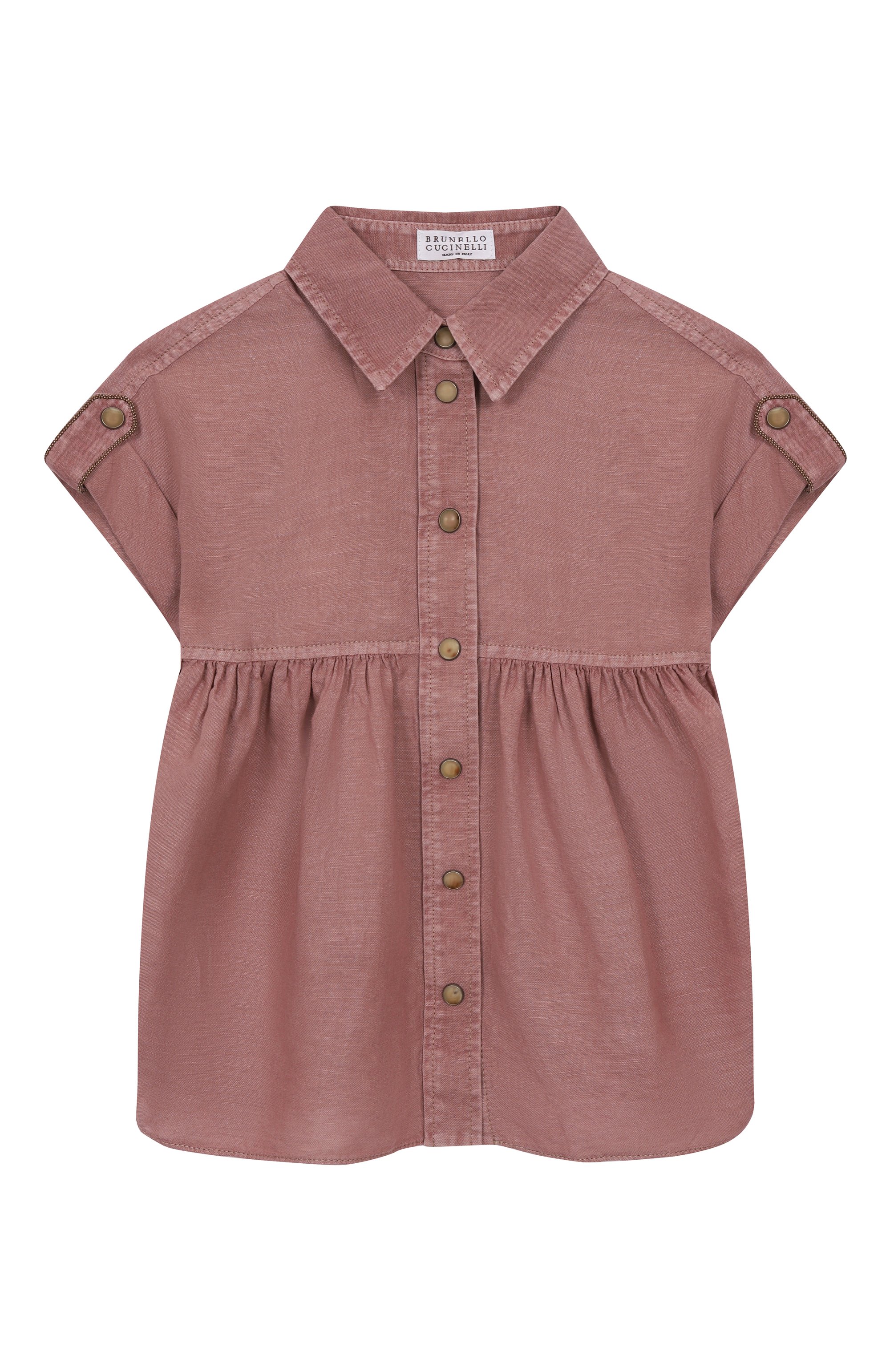 Блузка изо льна и хлопка BRUNELLO CUCINELLI, арт. BD698C604A, фото 1