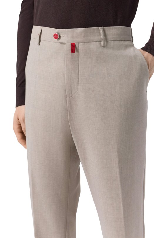 Шерстяные брюки Kiton UFPPERK0127H06 Бежевый  UFPPERK0127H06 Фото 5
