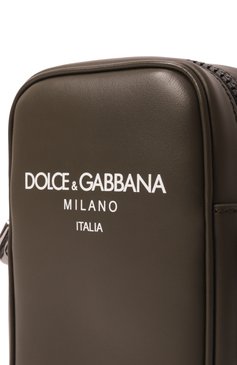 Мужская сумка DOLCE & GABBANA хаки цвета, арт. BM9041_BC9041/AN244_1 | Фото 3 (Драгоценные камни: Проставлено; Ремень/цепочка: На ремешке; Материал сплава: Проставлено; Материал: Натуральная кожа; Размер: mini; Стили: Классический)