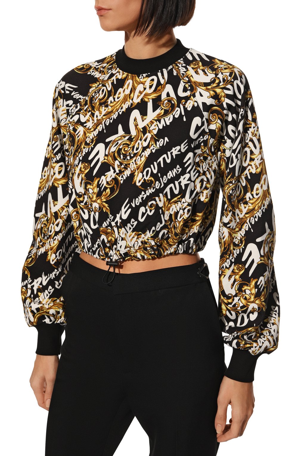 Хлопковый свитшот VERSACE JEANS COUTURE разноцветного цвета по цене 35250 руб., арт. 73HAI3A1-73DP301 EASY FELPA GARZATA PR./FS048, фото 3 Хлопковый свитшот VERSACE JEANS COUTURE, арт. 73HAI3A1-73DP301 EASY FELPA GARZATA PR./FS048, фото 3