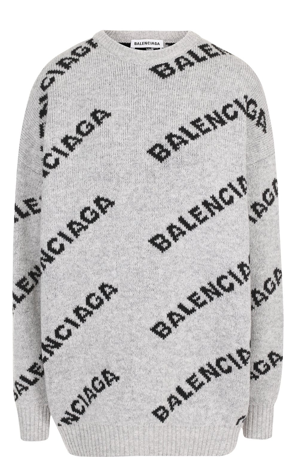 Шерстяной пуловер с круглым вырезом и логотипом бренда BALENCIAGA, арт. 529206/T1473, фото 1