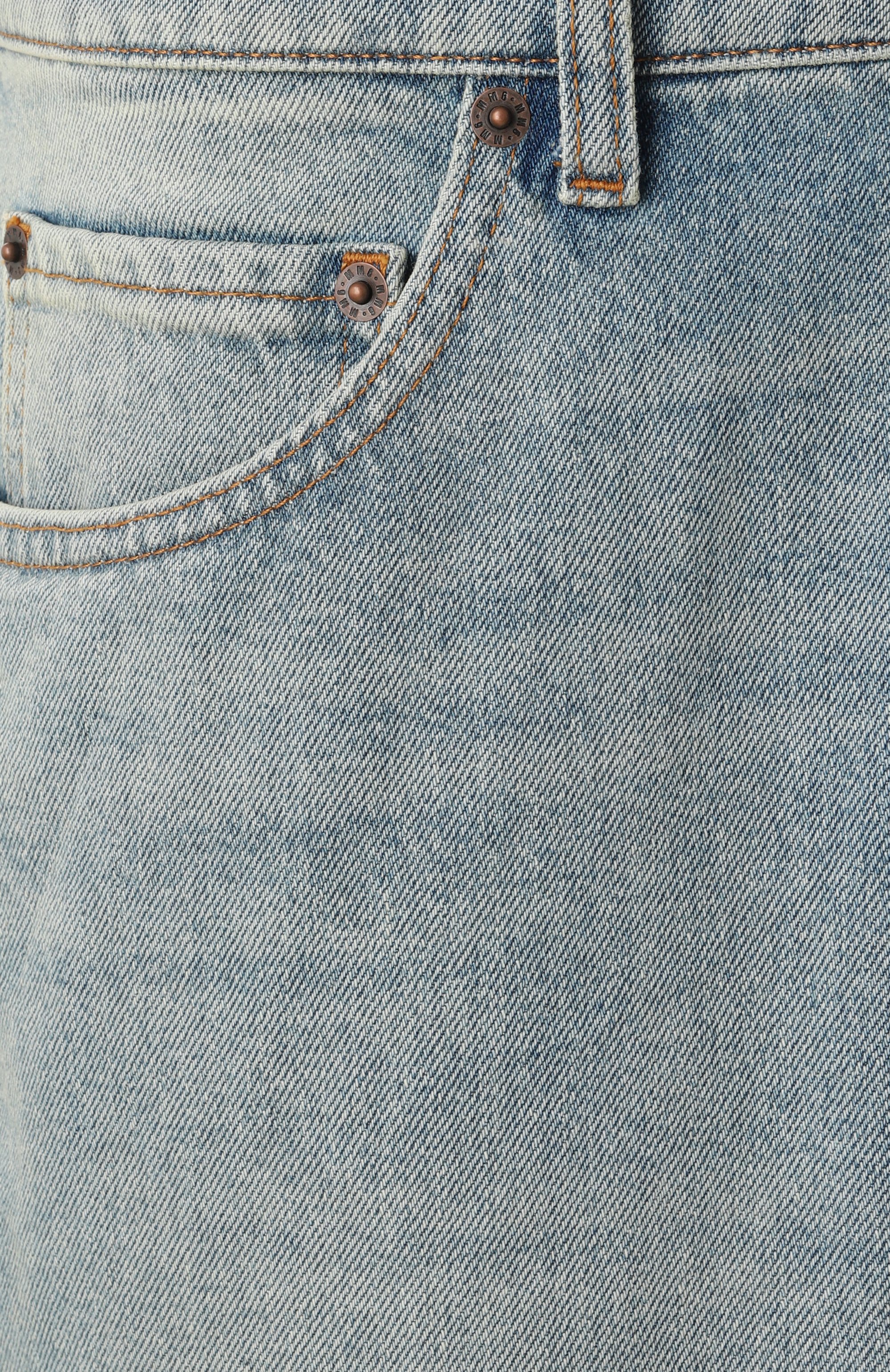 Джинсовые шорты MM6 голубого цвета по цене 57950 руб., арт. SH0MU0014/M30019, фото 6 Джинсовые шорты MM6, арт. SH0MU0014/M30019, фото 6