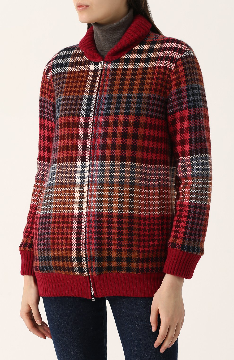 Двубортный вязаный бомбер на молнии LORO PIANA, арт. FAG4349, фото 3