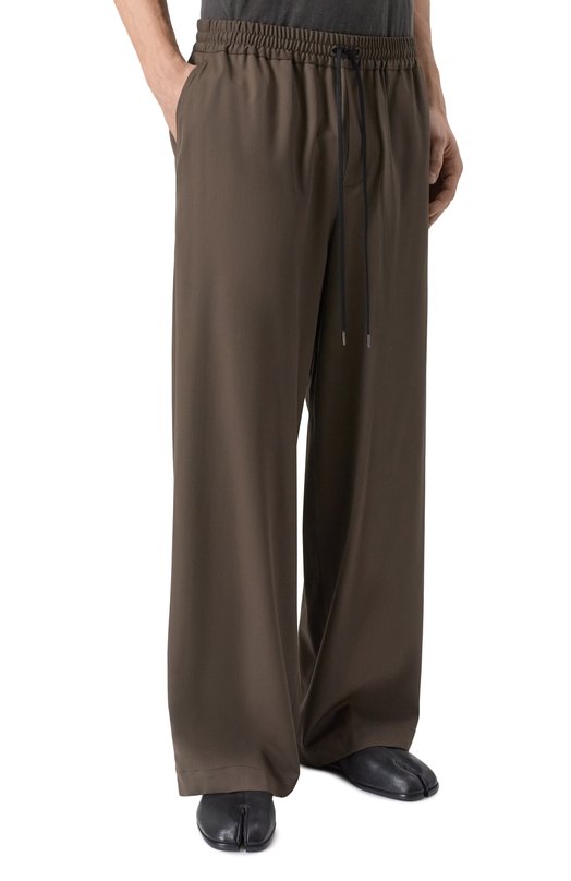 Шерстяные брюки Isabel Benenato UW32C0 Хаки  UW32C0 Фото 3