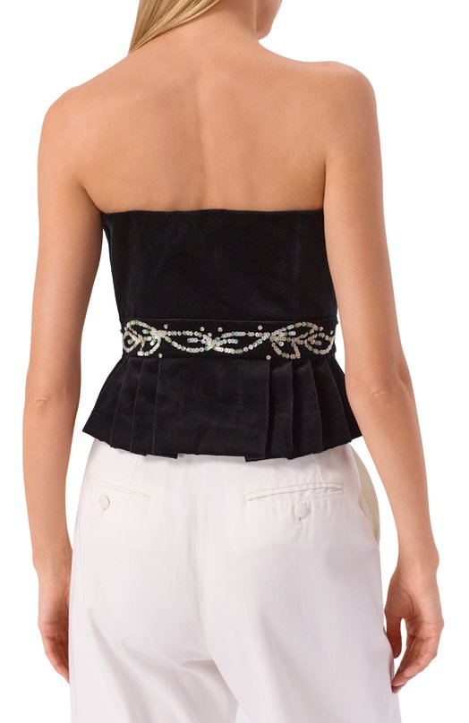 Бархатный топ Valentino 7B3AEAW0/905 Чёрный  7B3AEAW0/905 Фото 4