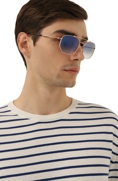 Женские солнцезащитные очки RAY-BAN голубого цвета, арт. 3707-92023F | Фото 3 (Кросс-КТ: С/з-унисекс; Региональные ограничения белый список (Axapta Mercury): Не проставлено; Нос: Не проставлено; Тип очков: С/з; Материал: Металл; Очки форма: Круглые; Оптика Гендер: оптика-унисекс)