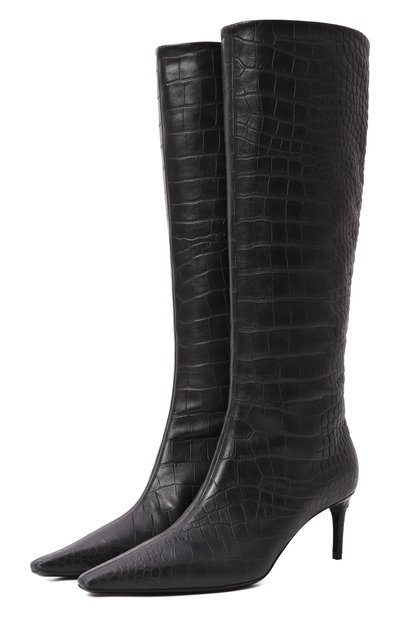 Кожаные сапоги mun 60 DOLCE & GABBANA черного цвета по цене 199500 руб., арт. CU1139/AC606, фото 1 Кожаные сапоги mun 60 DOLCE & GABBANA, арт. CU1139/AC606, фото 1