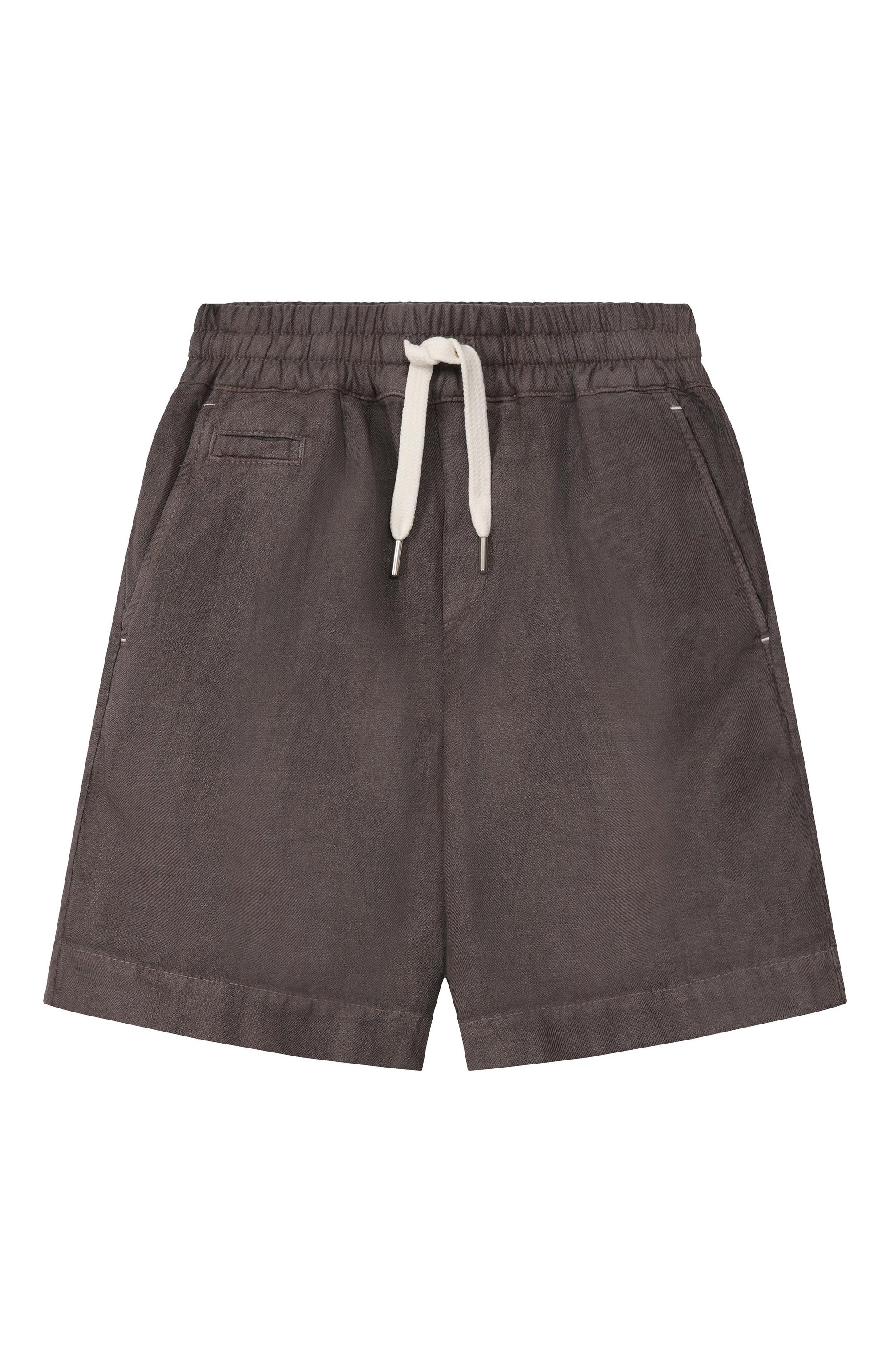 Льняные шорты BRUNELLO CUCINELLI коричневого цвета по цене 39950 руб., арт. B243DP902A, фото 1 Льняные шорты BRUNELLO CUCINELLI, арт. B243DP902A, фото 1
