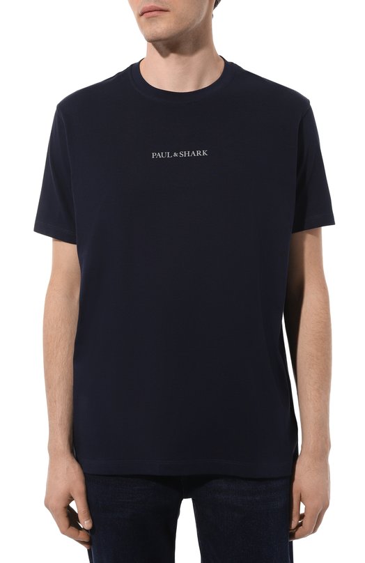 Хлопковая футболка Paul&Shark 25411088/XL Синий  25411088/XL Фото 3