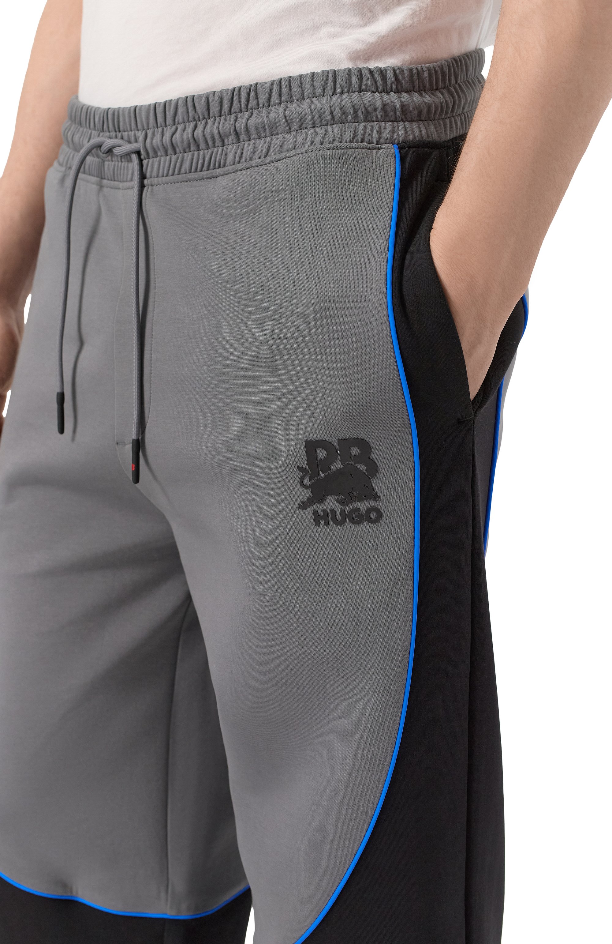 Хлопковые брюки hugo x rb HUGO темно-серого цвета по цене 23950 руб., арт. 50542822, фото 5 Хлопковые брюки hugo x rb HUGO, арт. 50542822, фото 5